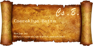 Csereklye Betta névjegykártya